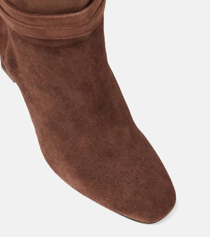 Aquazzura Very Bow Tie 85 suede knee-high boots