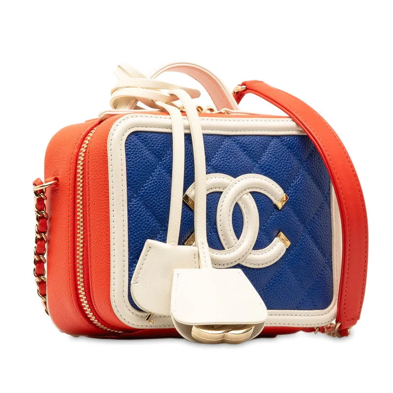Chanel CC Caviar Filigree Vanity Bag  Leather Vanity Bag in Excellent condition
