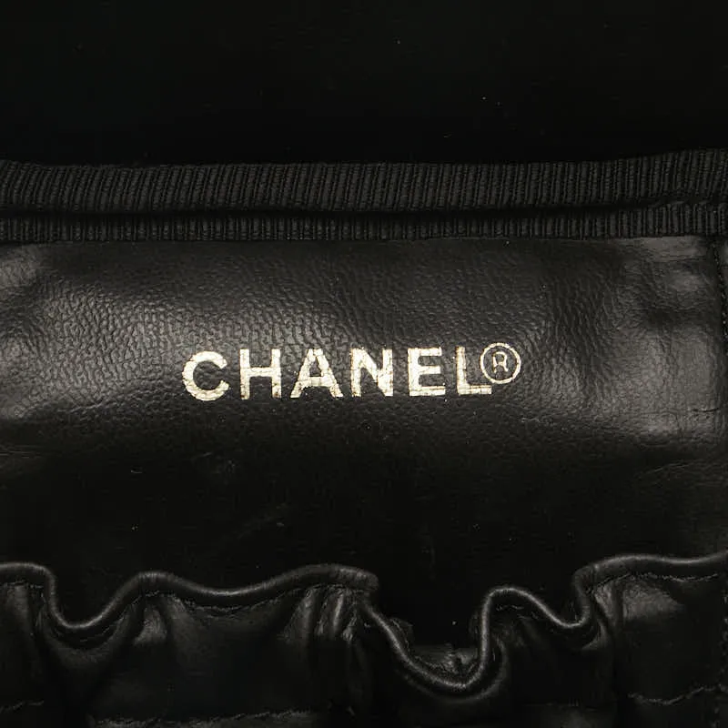 Chanel CC Caviar Vanity Case Leather Handbag in Good condition