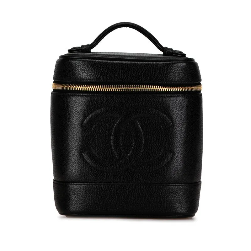 Chanel CC Caviar Vanity Case Leather Vanity Bag in Excellent condition
