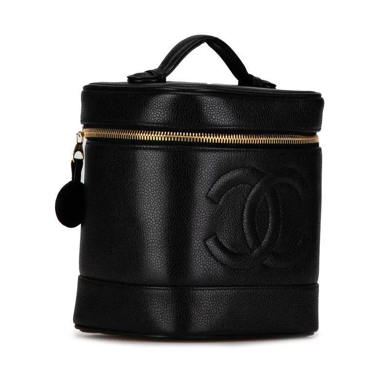 Chanel CC Caviar Vanity Case Leather Vanity Bag in Excellent condition