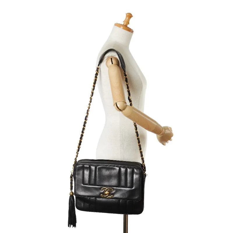 Chanel Coco Mark Tassel Chain Shoulder Bag Leather Shoulder Bag 1-0157111 in Good condition