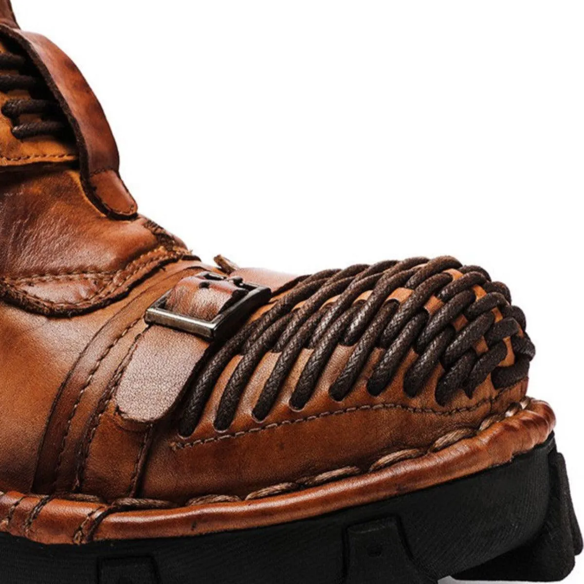 Handmade Western Cowboy Leather Boots, Brown