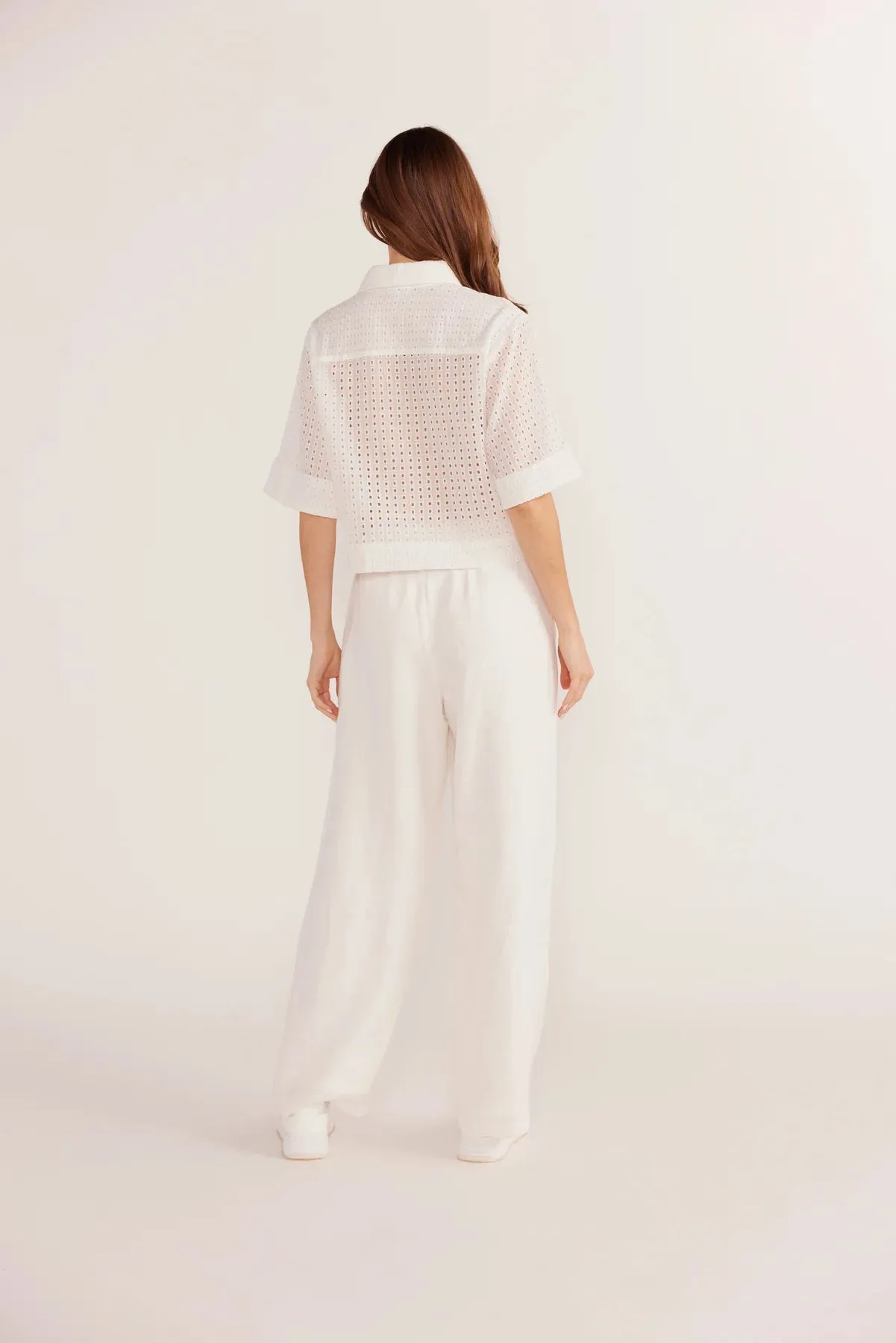 Mink Pink - Frida Broderie Crop Shirt - Ivory