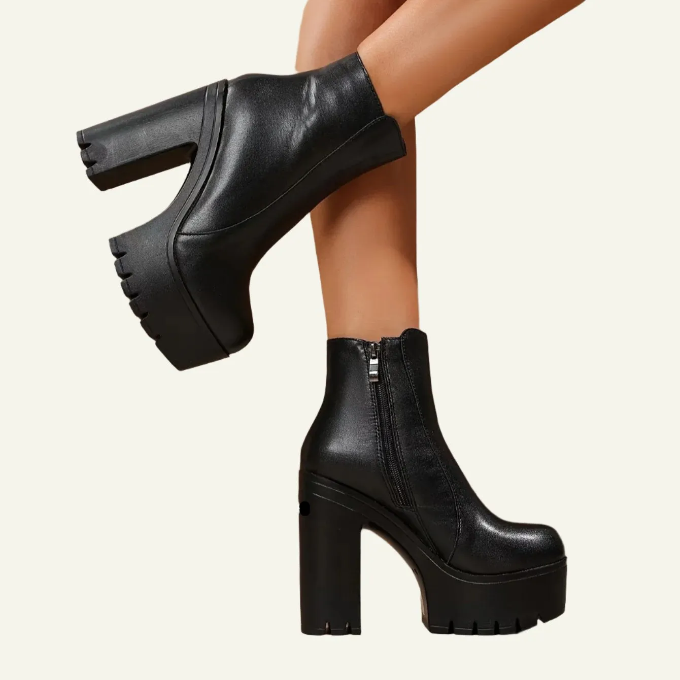 Platform Side Zipper Boots