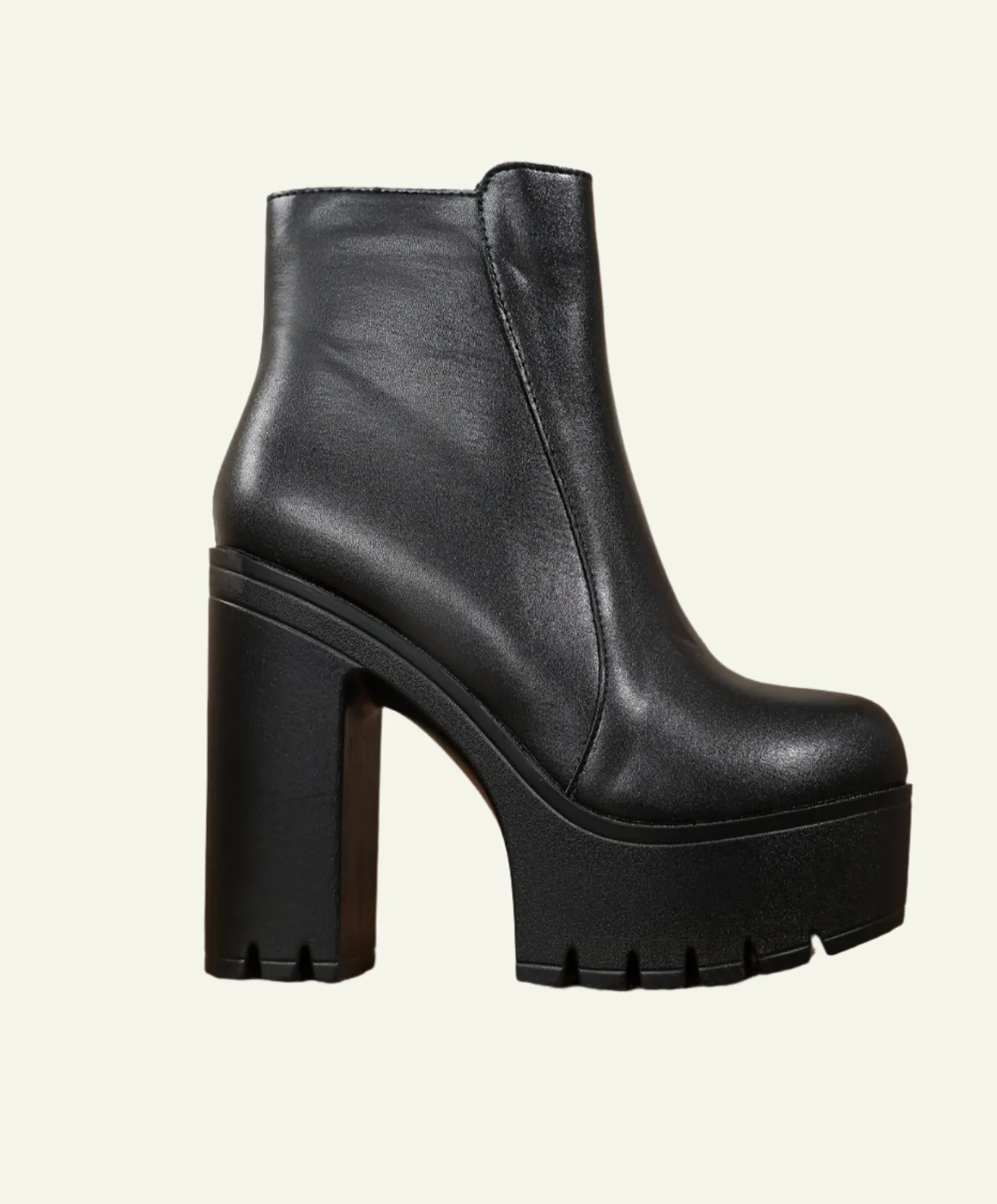 Platform Side Zipper Boots