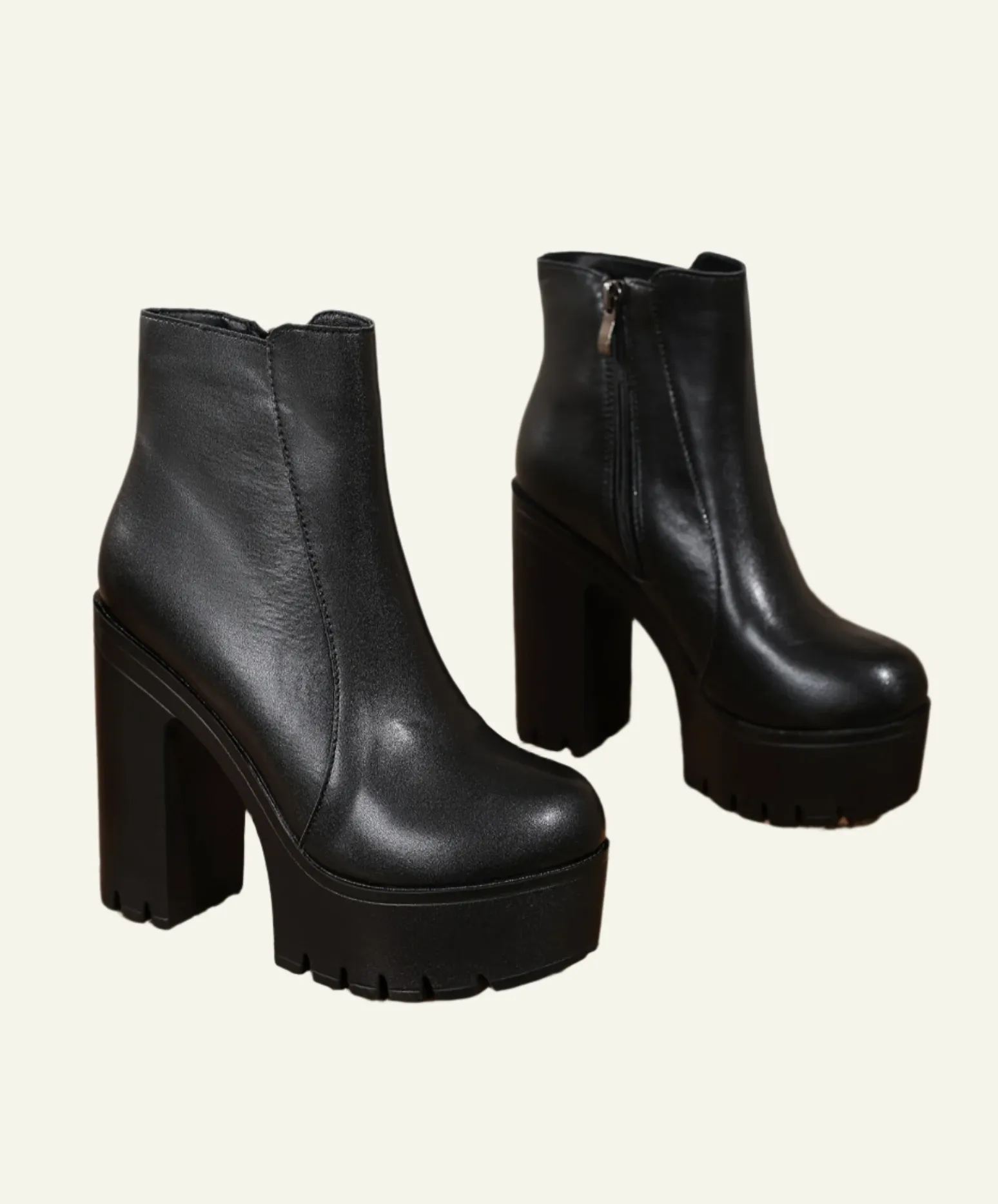 Platform Side Zipper Boots