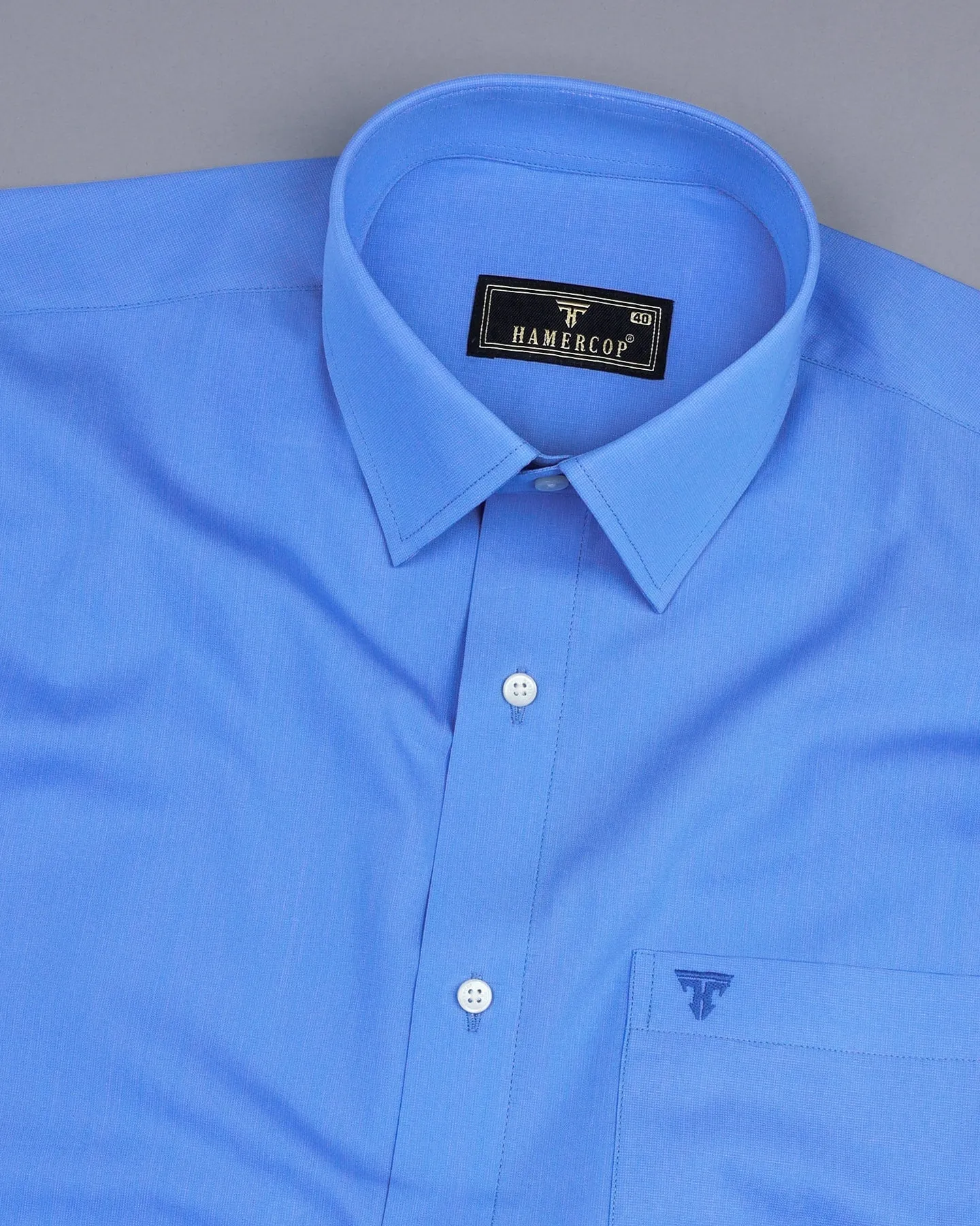 Tory Blue Soft Solid Cotton Formal Shirt