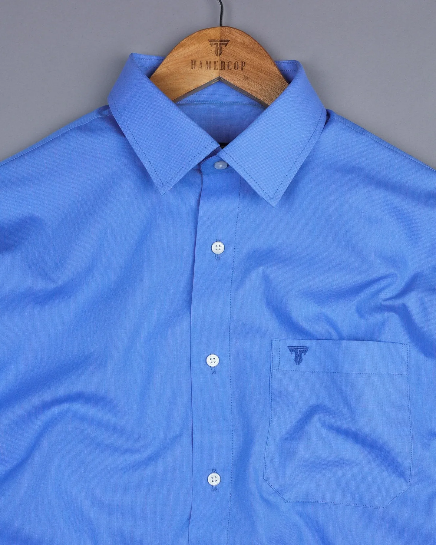 Tory Blue Soft Solid Cotton Formal Shirt