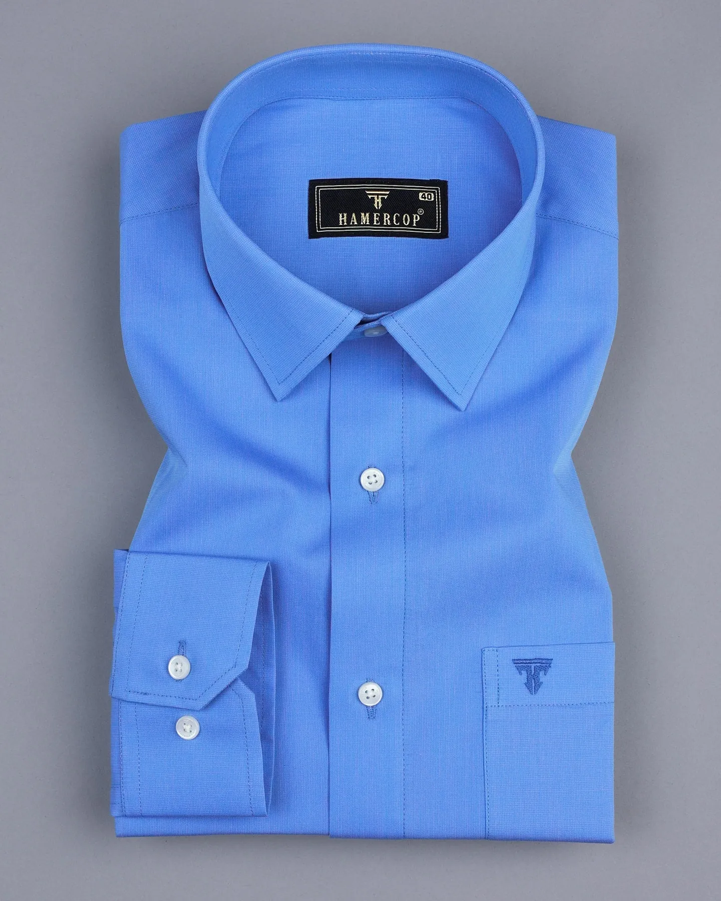 Tory Blue Soft Solid Cotton Formal Shirt