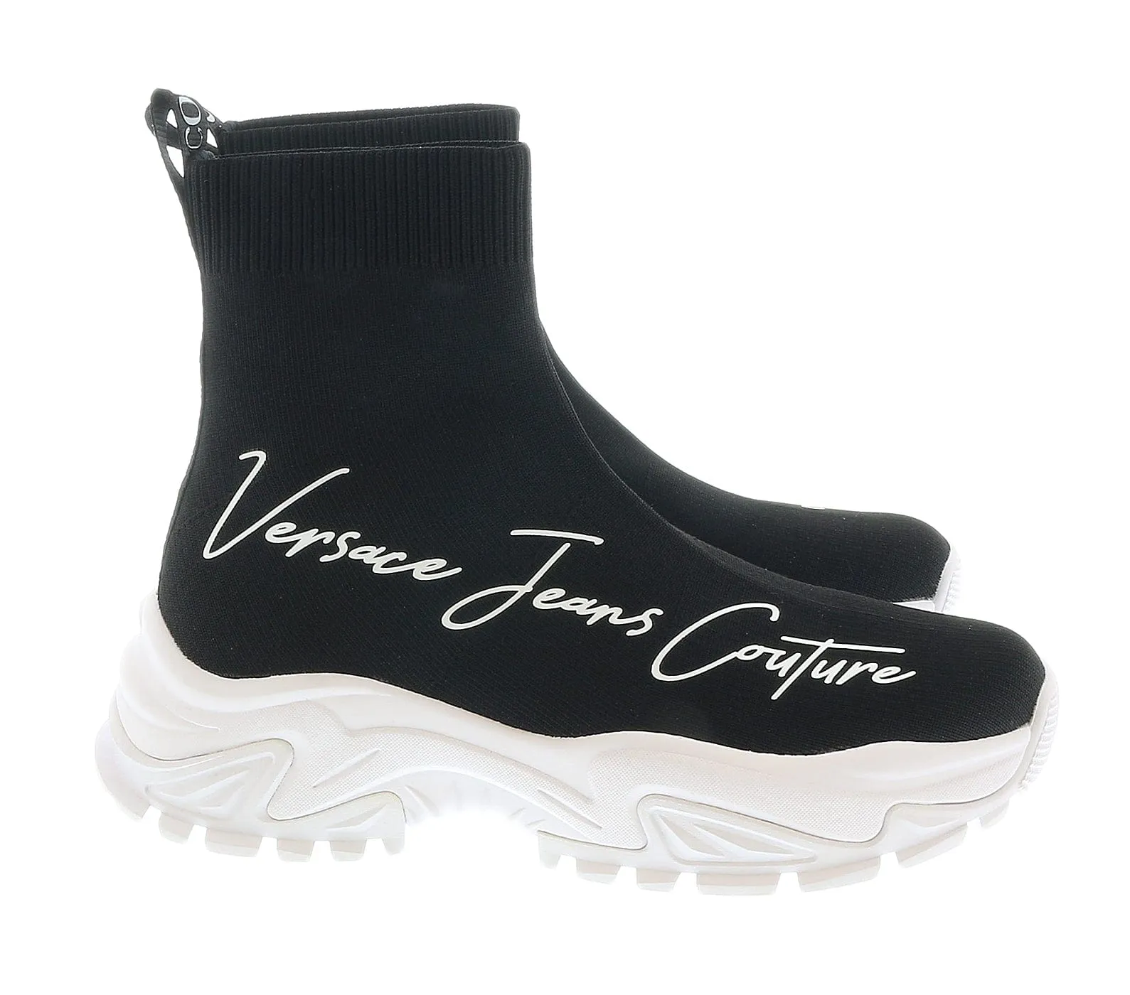 Versace Jeans Couture Signature Pull On Sock  Black Sneakers-