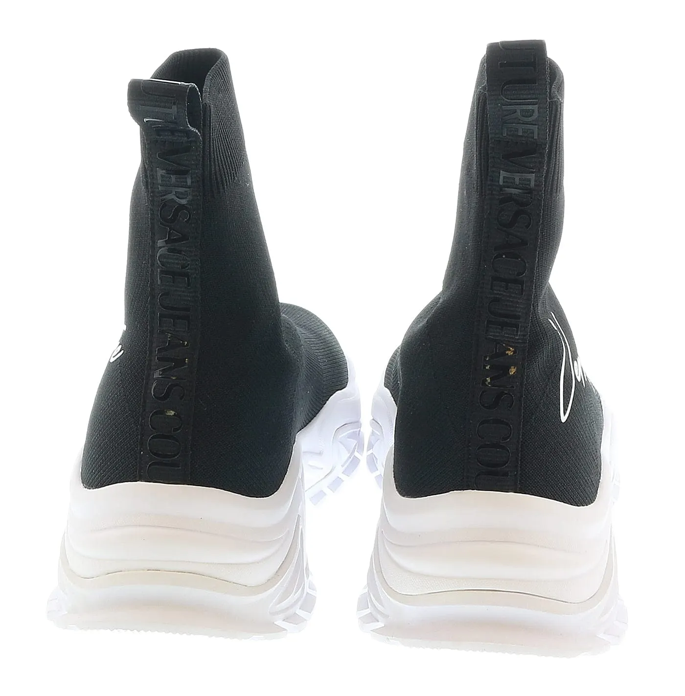 Versace Jeans Couture Signature Pull On Sock  Black Sneakers-