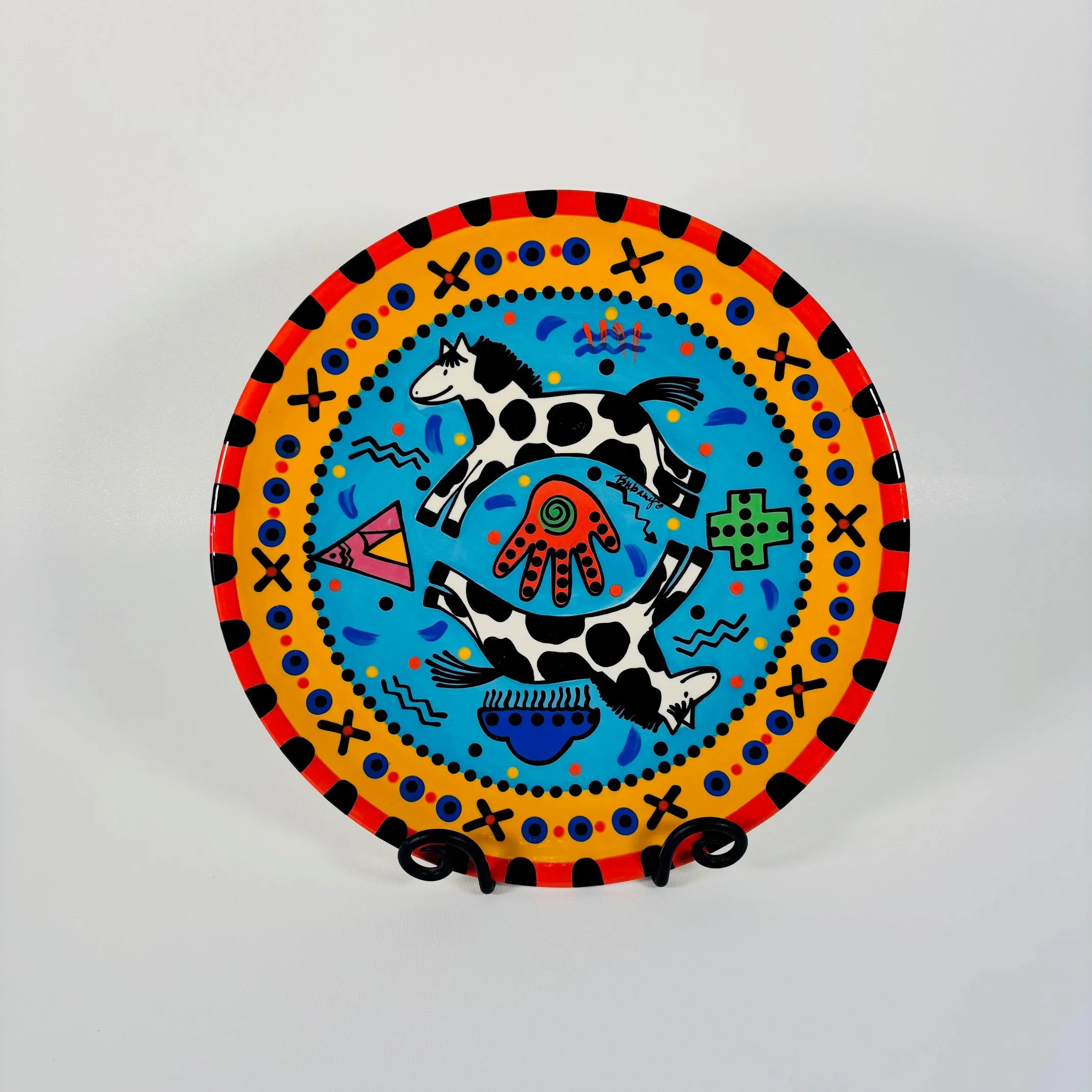 Vibrant Handpainted Ceramic Plate
